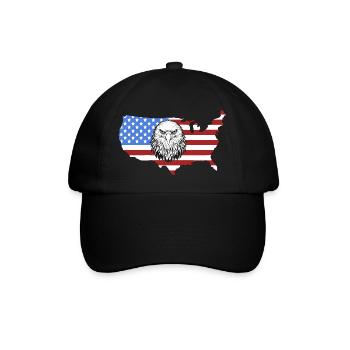 Amerikanischer Stolz - Eine patriotische Karte - Baseballkappe - Schwarz/Schwarz - Vorne