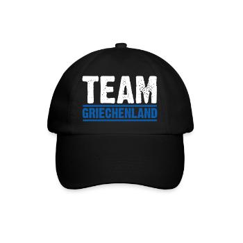 Griechen Grieche Griechenland - Baseballkappe - Schwarz/Schwarz - Vorne