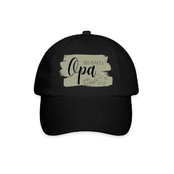 Bis bald, Opa Aufdruck, Elefanten, Olivgrün - Baseballkappe - Schwarz/Schwarz - Vorne
