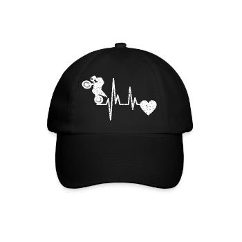 Motorcycle Motorcross Motorcyclist Motorbike Fan - Baseball Cap - black/black - Front