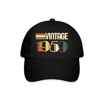Jahrgang 1959 - 1959 Jubiläumsgeschenk - Baseballkappe - Schwarz/Schwarz - Vorne