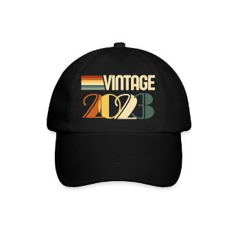 Jahrgang 2023 - 2023 Geburtstagsgeschenk - Baseballkappe - Schwarz/Schwarz - Vorne