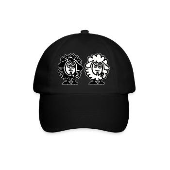 Beide Schafe - Zwillinge - Baseballkappe - Schwarz/Schwarz - Vorne