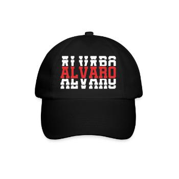 t-shirt Alvaro t-shirt gift idea stacked text - Baseball Cap - black/black - Front