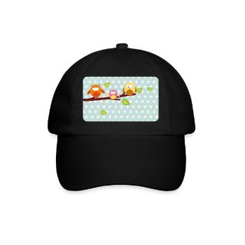Petits hiboux avec astérisque menthe | Personnalisable - Casquette classique - noir/noir - Devant