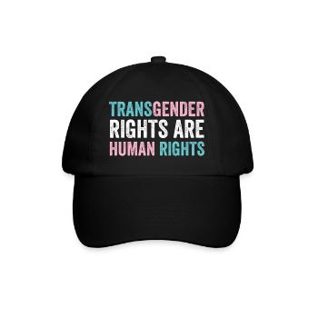 LGBTQ Pride Month - Transgender-Rechte sind menschlich R - Baseballkappe - Schwarz/Schwarz - Vorne