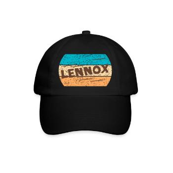 Lennox Vintage Text - Baseballkappe - Schwarz/Schwarz - Vorne