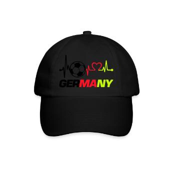 fußball love beat germany - Baseballkappe - Schwarz/Schwarz - Vorne