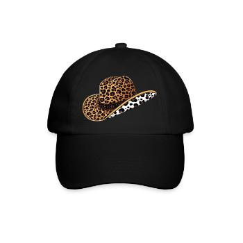 Cowboyhut mit Leoparden- und Kuhmuster – Trendiges - Baseballkappe - Schwarz/Schwarz - Vorne