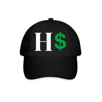 Buchstabe h Dollar - Baseballkappe - Schwarz/Schwarz - Vorne