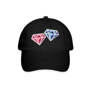 Couple de diamants (symbole de mariage de jeunes mariés / NEG) - Casquette classique - noir/noir - Devant