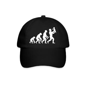 Evolution vom Affen zum Vater - Baseballkappe - Schwarz/Schwarz - Vorne