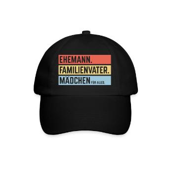 Ehemann Familienvater Mädchen Für Alles, Balken 3C - Baseballkappe - Schwarz/Schwarz - Vorne