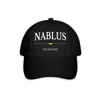 Nablus Palästina - Baseballkappe - Schwarz/Schwarz - Vorne