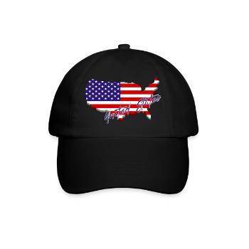 Landkarte der Vereinigten Staaten, American Pride - Baseballkappe - Schwarz/Schwarz - Vorne