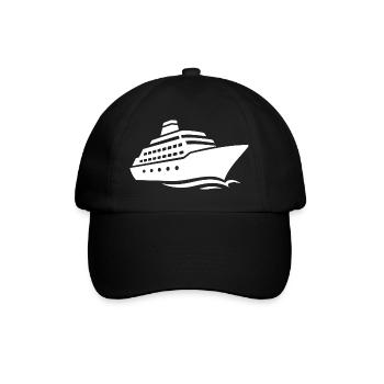 Minimalist Cruise Ship Silhouette Vacation - Baseball Cap - black/black - Front