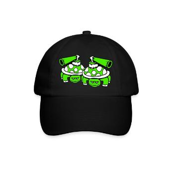 2 Turtles Tank Gun Shooting War Attack - Baseball Cap - black/black - Front