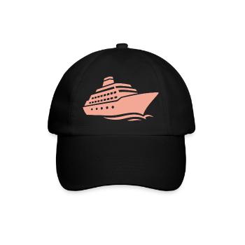 Minimalist Cruise Ship Silhouette Vacation - Baseball Cap - black/black - Front