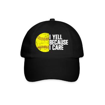 Ich schreie, weil es mir wichtig ist, Softball-Elt - Baseballkappe - Schwarz/Schwarz - Vorne