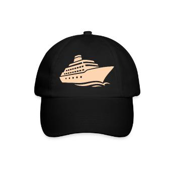 Minimalist Cruise Ship Silhouette Vacation - Baseball Cap - black/black - Front
