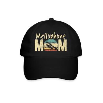 Mellophone Mom Retro Vintage Marching Band Design - Baseball Cap - black/black - Front