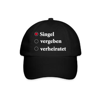 Relationship Status Selection Single with Heart Symbol - Baseball Cap - black/black - Front