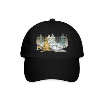 Peaceful Christmas in the winter forest in Advent - Baseball Cap - black/black - Front