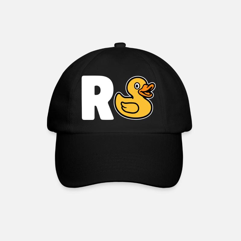 R Ente - Rente - Baseballkappe - Schwarz/Schwarz