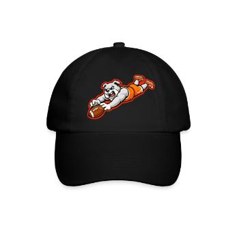 Bulldog Football Dive Catch Maskottchen - Baseballkappe - Schwarz/Schwarz - Vorne