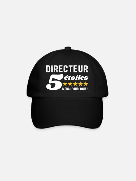 Cadeau Directeur 5 Étoiles - Merci pour tout - Casquette classique - noir/noir