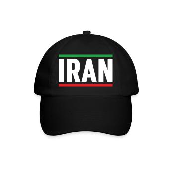 Iran-Flagge starke Typografie - Baseballkappe - Schwarz/Schwarz - Vorne