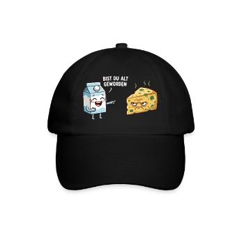 Bist du alt geworden Milch Käse Humor Geburtstag - Baseballkappe - Schwarz/Schwarz - Vorne
