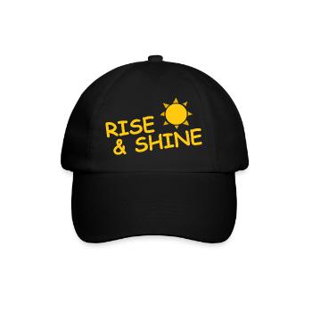 RISE AND SHINE - Baseballkappe - Schwarz/Schwarz - Vorne