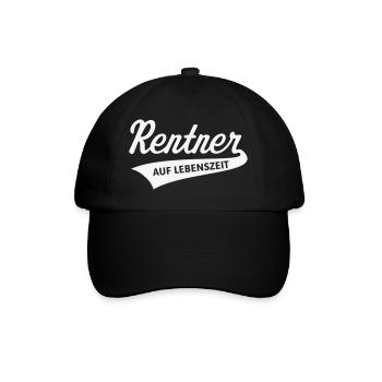 Rentner Auf Lebenszeit (Rente / Ruhestand / White) - Baseballkappe - Schwarz/Schwarz - Vorne