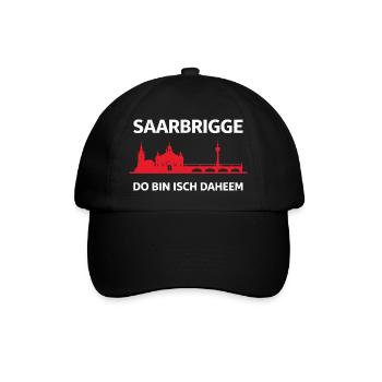 Saarbrigge Do Bin Isch Daheem Saarbrücken Skyline - Baseballkappe - Schwarz/Schwarz - Vorne
