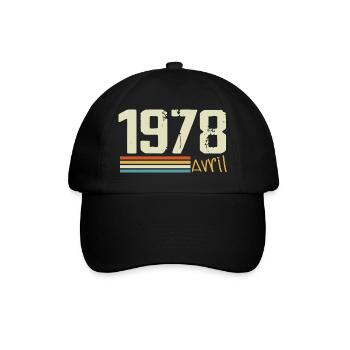 Né en avril 1978 - Casquette classique - noir/noir - Devant