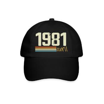 Né en avril 1981 - Casquette classique - noir/noir - Devant