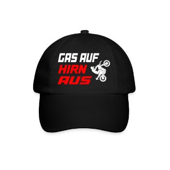 Gas_auf_Hirn_aus - Baseballkappe - Schwarz/Schwarz - Vorne