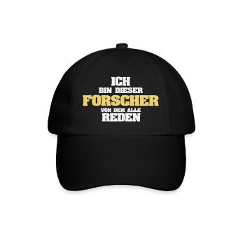 Arbeit Forscher - Baseballkappe - Schwarz/Schwarz - Vorne