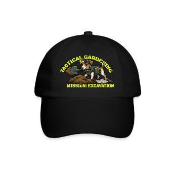 Taktischer Gartenhund: Mission Excavation - Baseballkappe - Schwarz/Schwarz - Vorne