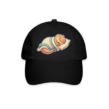 Sleeping Dinosaur - Baseball Cap - black/black - Front