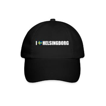I love Helsingborg Schweden - Baseballkappe - Schwarz/Schwarz - Vorne