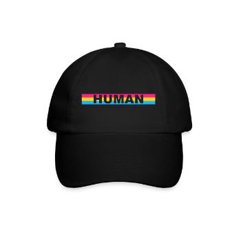 Pansexuell HUMAN - Baseballkappe - Schwarz/Schwarz - Vorne