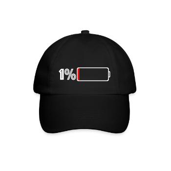 Battery at 1 percent | funny sayings - Baseball Cap - black/black - Front