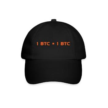 1 BTC = 1 BTC - Baseball Cap - black/black - Front