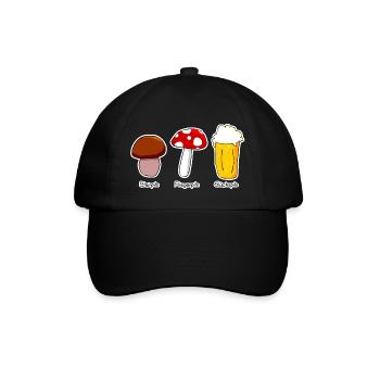 Pilze - Baseballkappe - Schwarz/Schwarz - Vorne