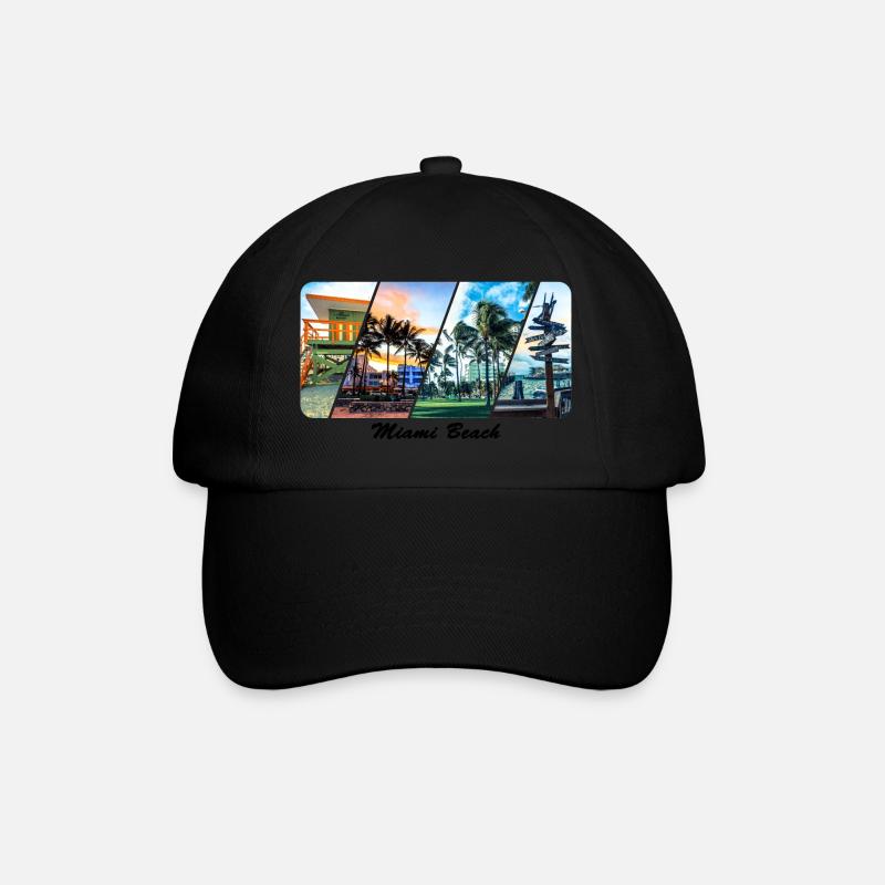 Miami Beach - Baseballkappe - Schwarz/Schwarz