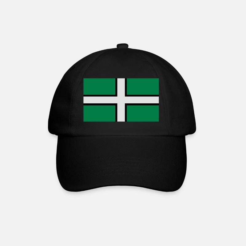 Saint Petroc's Flag - Flag of Devon - Baseball Cap - black/black