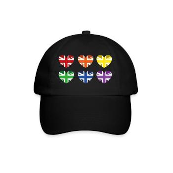 BRITISCHE REGENBOGENFLAGGE - Baseballkappe - Schwarz/Schwarz - Vorne