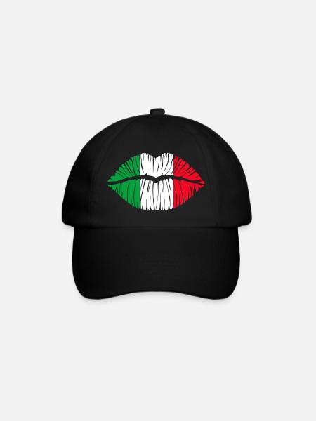 Kuss Italien - Baseballkappe - Schwarz/Schwarz